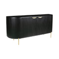 Modern Black Ribbed Sideboard with Gold Accents